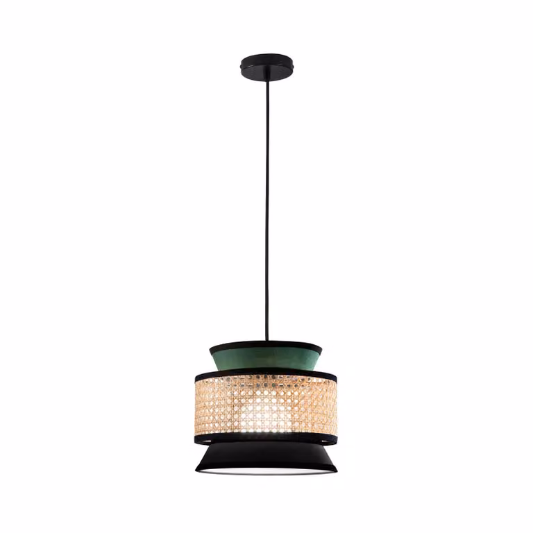 Luce Ambiente Design Lampada a sospensione Gazebo, dimmerabile, Verde, Soggiorno / Sala da pranzo, Tessuto / Stoffa / Seta, Lampada a sospensione