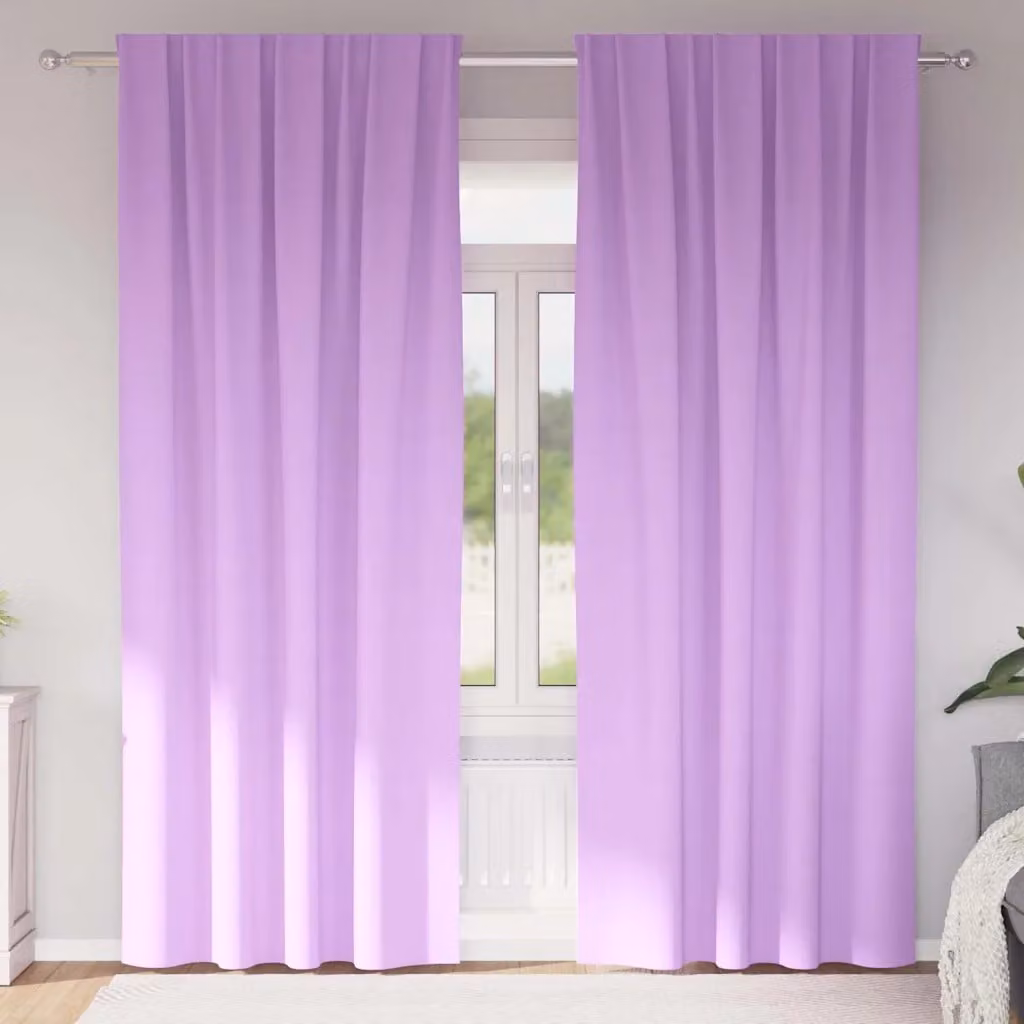 Set di 2 tende blackout vidaXL in poliestere viola con anelli, H 245 cm x L 140 cm