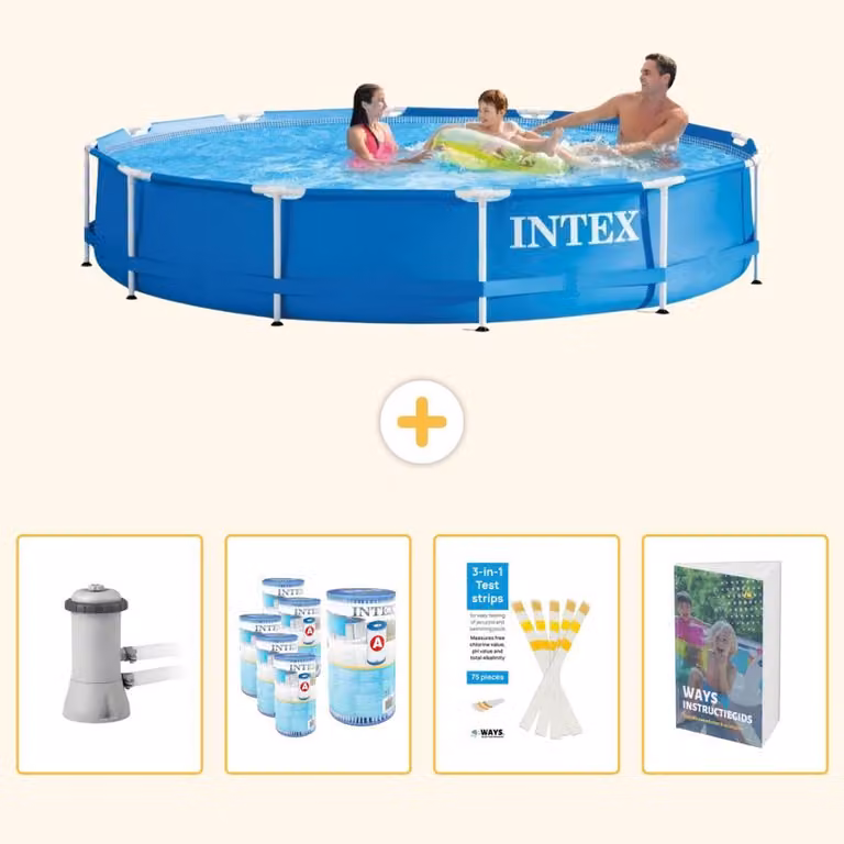 Piscina fuori terra a struttura - 366x76 cm - 5 pezzi - SCB107