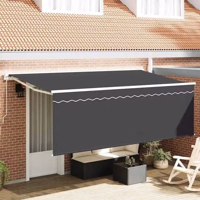Tenda retrattile-Tenda parasole per balcone Crema 350 x 200 cm Poliestere e Alluminio 781462