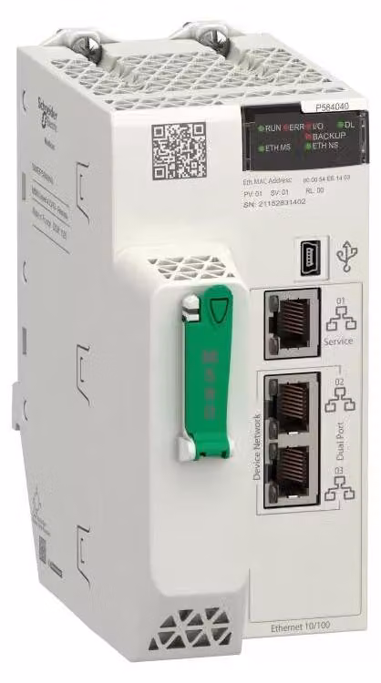 Modulo CPU Schneider Electric Modicon M580, 4040 Livello 4 DIO + RIO, 16 MB, 61 dispositivi Ethernet, 16 rack I/O remoti (X80 + Quantum) BMEP584040