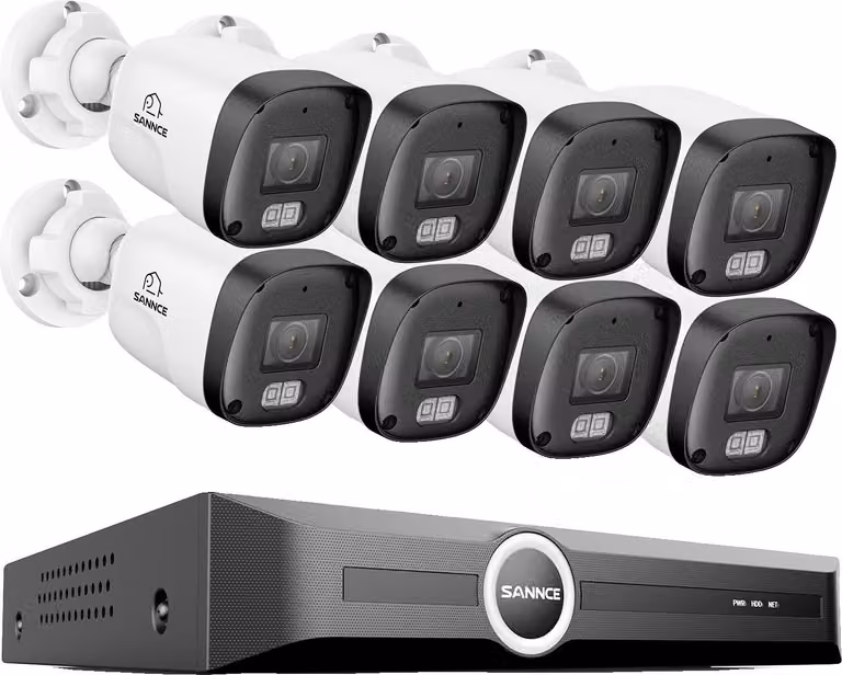 Sistema di telecamere di sicurezza domestica, risoluzione 3 MP, capacità di visione notturna, telecamera 8CH NVR 8 pezzi, 1T