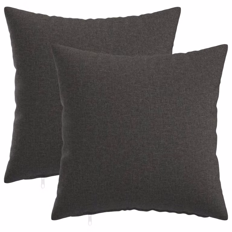 Set di 2 cuscini vidaXL HEERLEN grigio scuro in tessuto con fodera lavabile L 45 x P 45 x H 45 cm