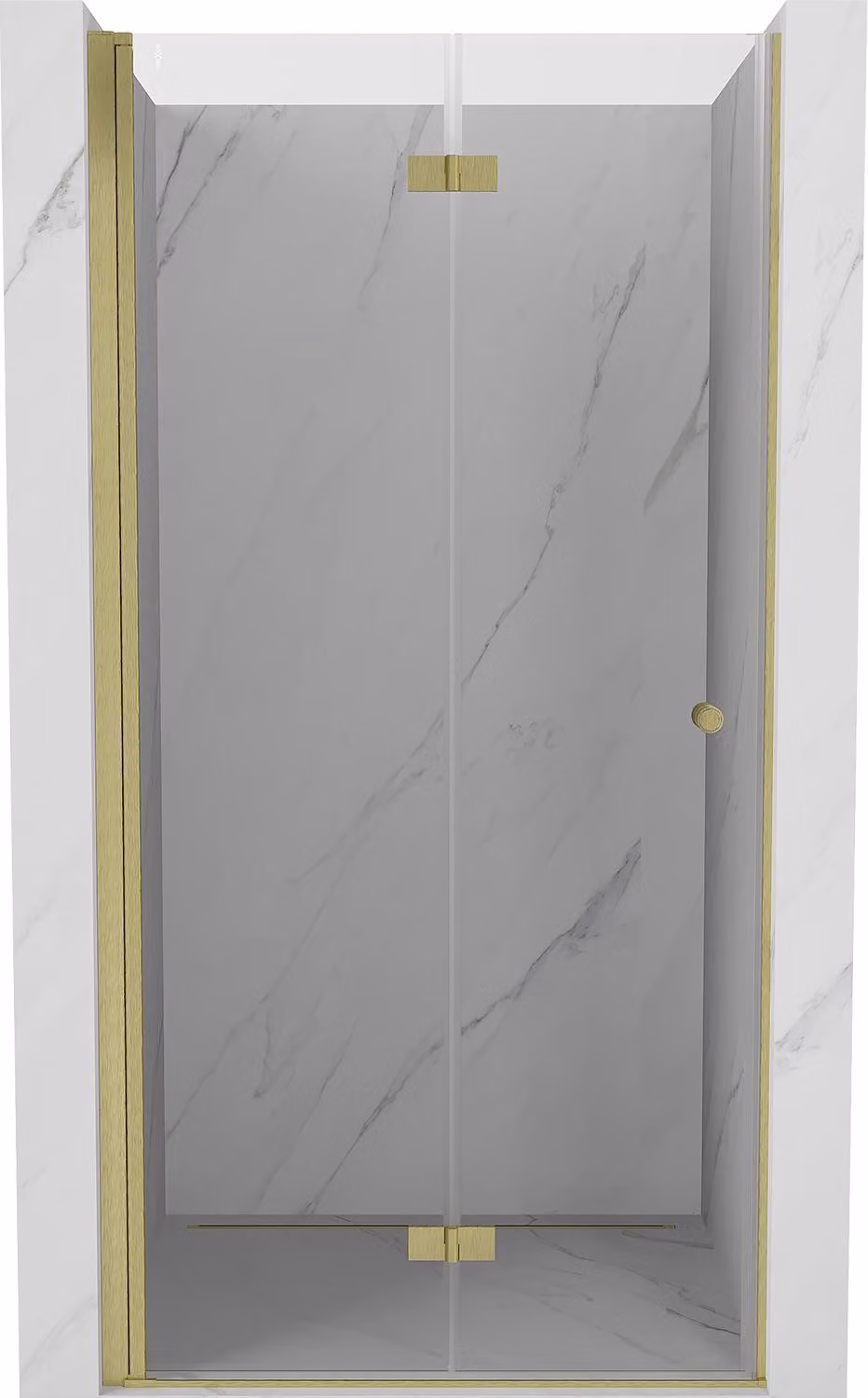 Mexen Mist-F porta doccia pieghevole sinistra 95 cm, trasparente, oro spazzolato - 8A6-095-000-55-00-L