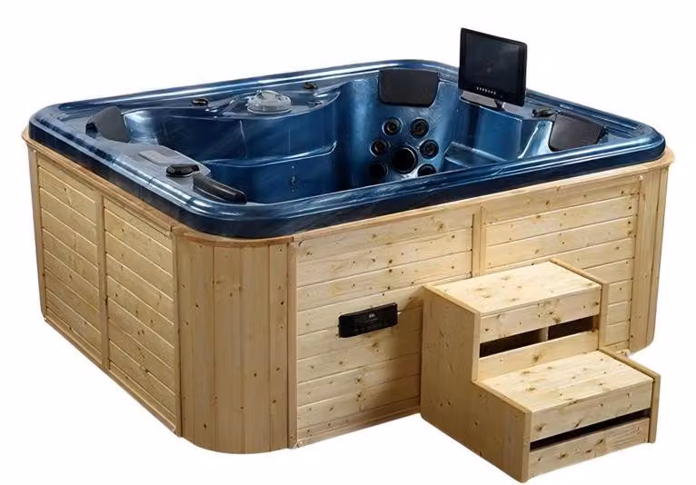 Massagebad Hydromassagewanne Whirlpool Whirlwanne Blubberbad 210x180 cm