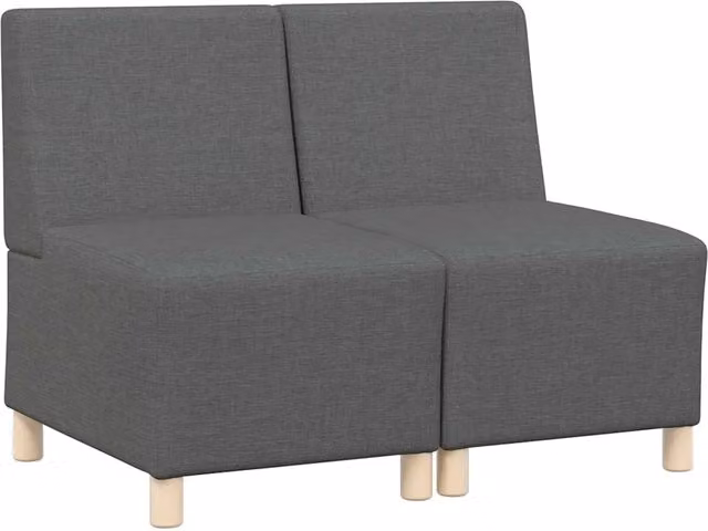 Unit¨¤ di Divano | Divano da soggiorno | Sofa Modulare Senza Braccioli 2 pz Grigio scuro