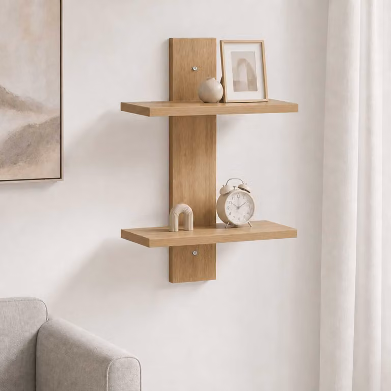 Scaffale da parete moderno vidaXL in legno color marrone, L 30 cm x P 13,5 cm x H 43 cm