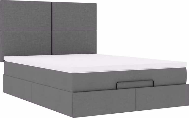 Struttura Letto Pouf con Materasso 140x200 cm in Tessuto