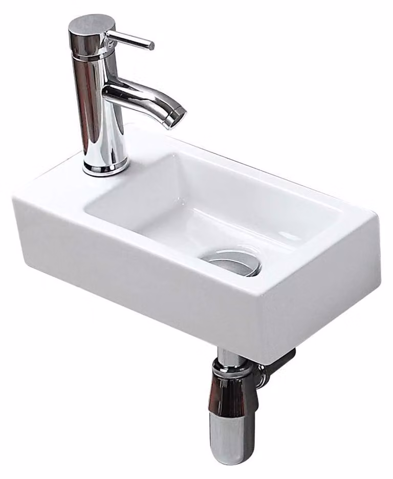 Solidchoice - Lavabo in Vetroceramica compatto da montare a parete, ideale per un design moderno del bagno