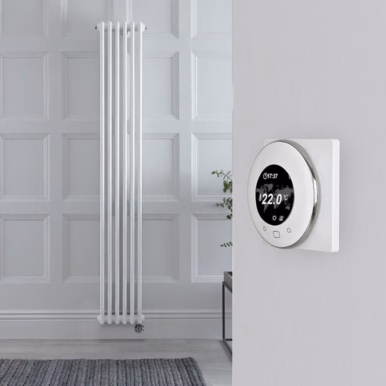 Radiatore Elettrico Verticale - Bianco Triplo con Termostato WiFi - 1800mm x 290mm