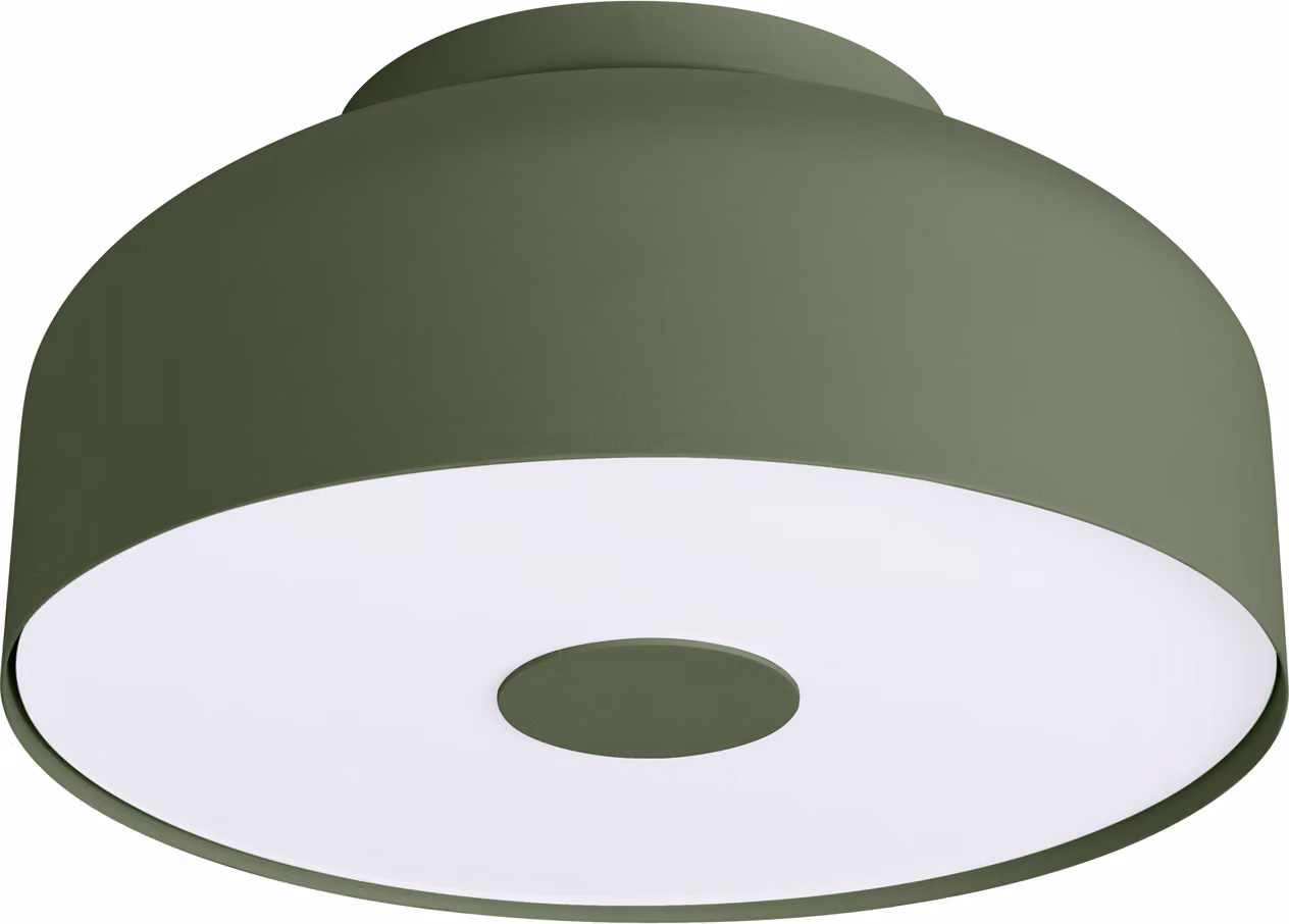 Plafone rotondo TEKNAR verde oliva e bianco 4xE27x15W in metallo, dimensioni: 15x30x30 cm, IP20, Pure Lume