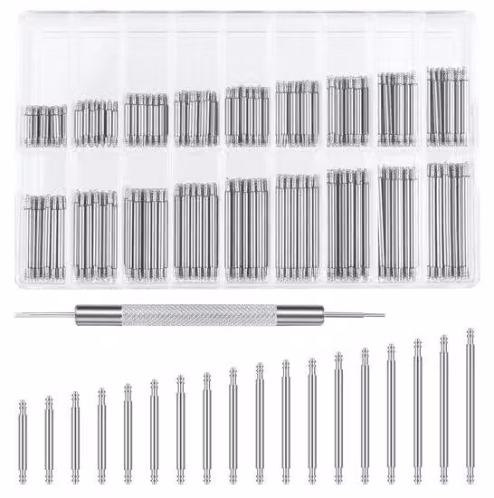 Kit di riparazione orologi con 432 pezzi, che include cacciaviti, supporti per molle, distanziatori, set di supporti per molle, orologi, sistema di distanziatori, set