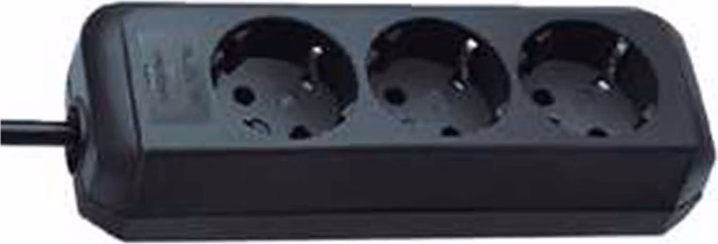 brennenstuhl® 1158620015 Presa multipla - 3 vie senza interruttore, nero