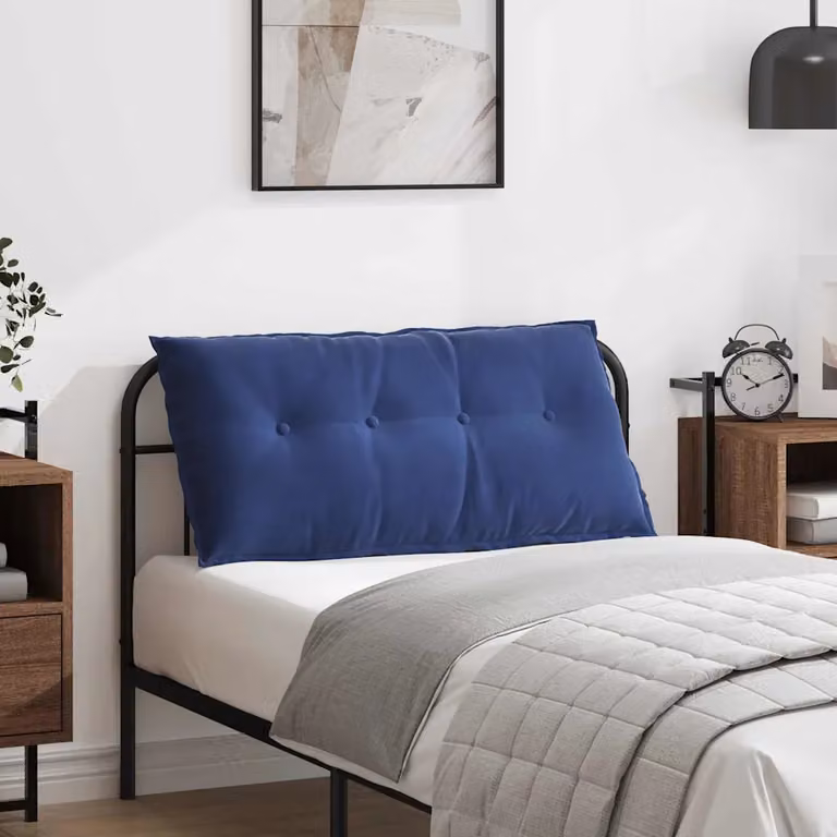 Cuscino per schiena vidaXL in tessuto di velluto a coste blu, L 100 cm x P 50 cm