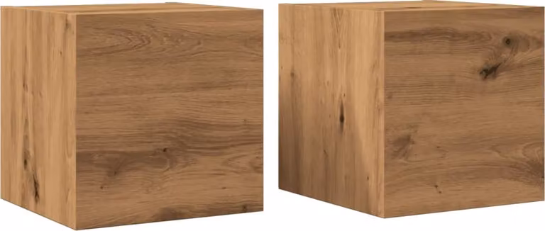 Armadietti TV Montati a Parete 2pz Artigianale 30,5x30x30 cm