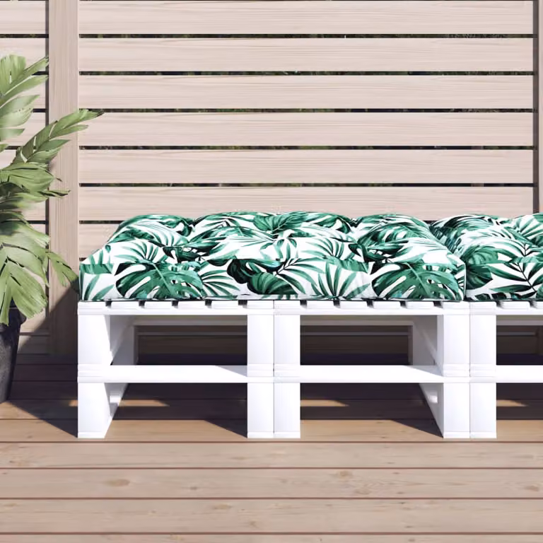 Cuscino per Pallet vidaXL Verde in Tessuto Poliestere, L 120 x P 80 x H 12 cm