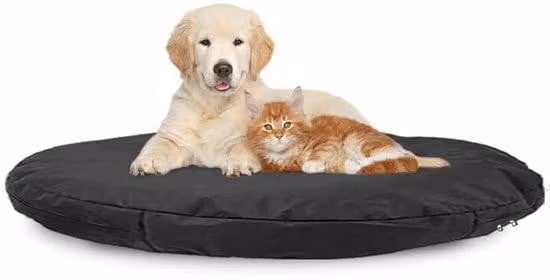 Coprimaterasso impermeabile di ricambio per cuccia per cani, coprimaterasso di ricambio per materasso per cani, lavabile, coprimaterasso rimovibile per materasso per cani, fodera per materasso per cani con cerniera (nero, 92 x 92 x 10 cm)