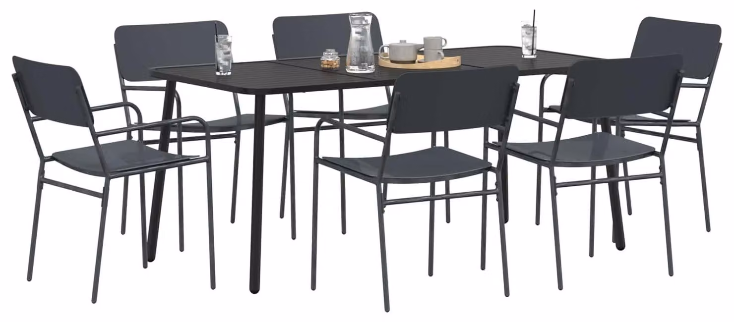 Set di 7 elementi, colore antracite, acciaio