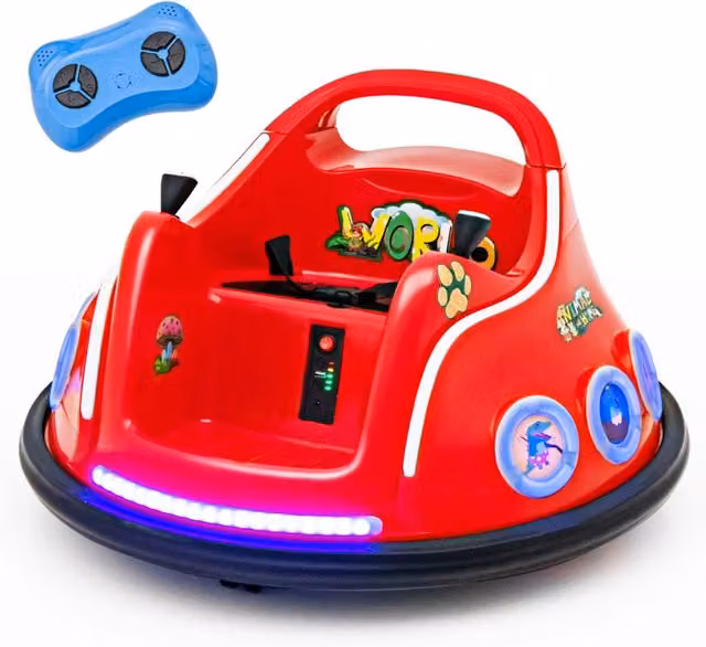 Autoscontro elettrico Design Mania per bambini 12V con telecomando, luci e musica, rosso – 1