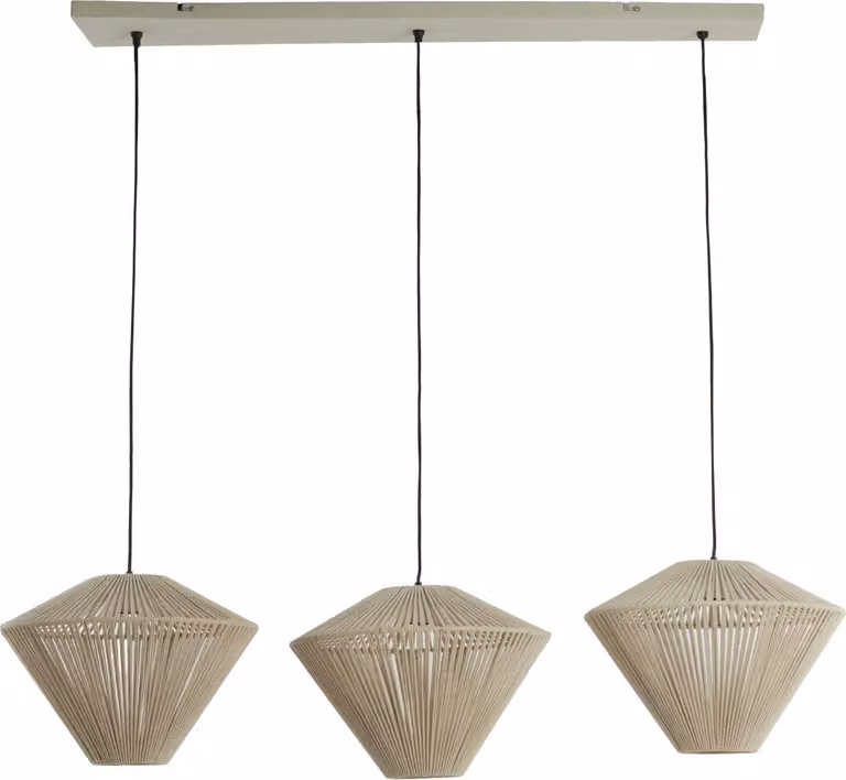 Lampada a sospensione - beige - Felida - metallo - grande lampada da tavolo da pranzo - E27 - 2980743 - Light & Living