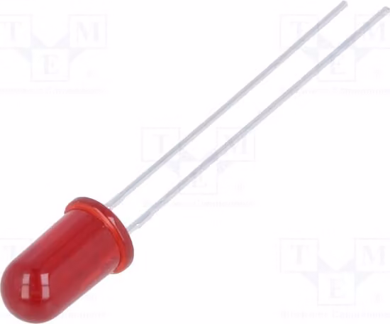 2 LED, 10mA, rosso, 2,4 mcd, HLMP-3301-D0000, diodi LED a montaggio superficiale (THT), 5mm, 5mm, angolo di emissione 60°, 1,9÷2,4V