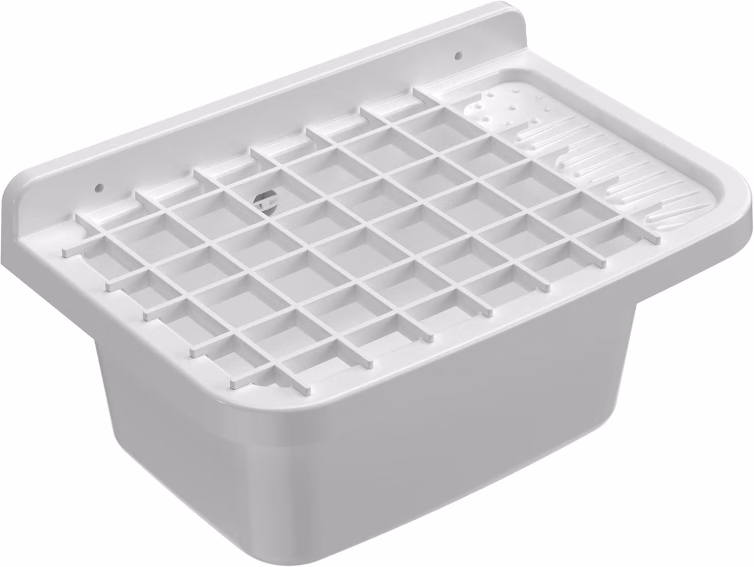 Lavabo da parete, dimensioni 50x35x24 cm, in plastica PP, colore bianco, completo di scarico e sifone, ideale per garage