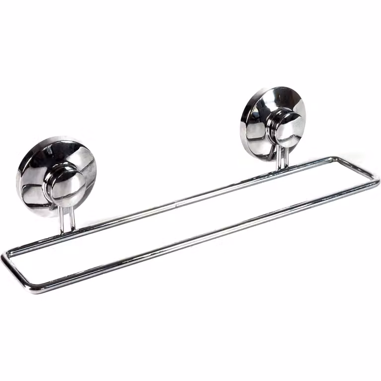 Portasciugamani in metallo cromato con ventosa VESTIAMO CASA Linea Barlow argento