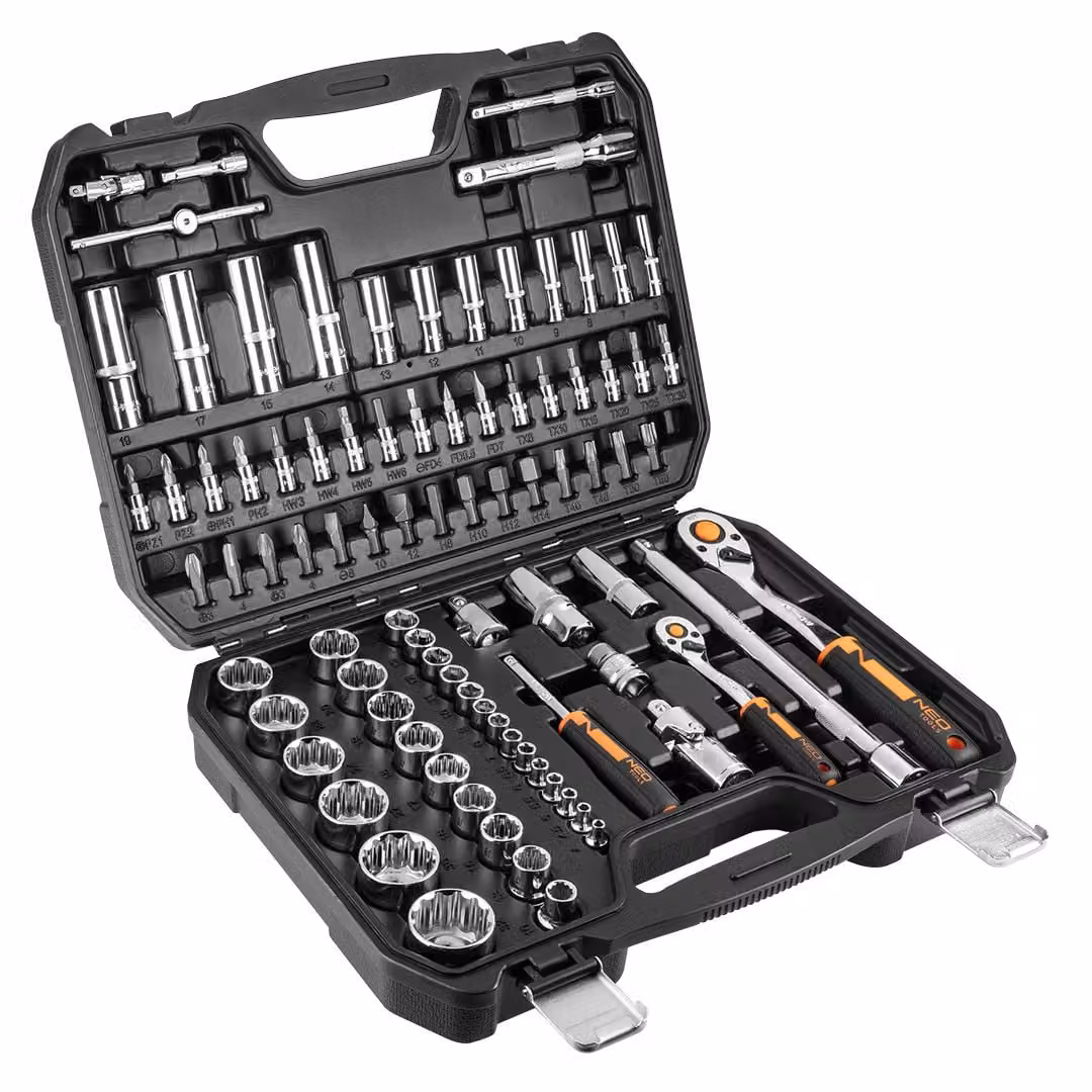 Set di chiavi a bussola NEO TOOLS 86 pezzi 1/4, 1/2 CrV (cricchetti, bussole, punte e accessori)