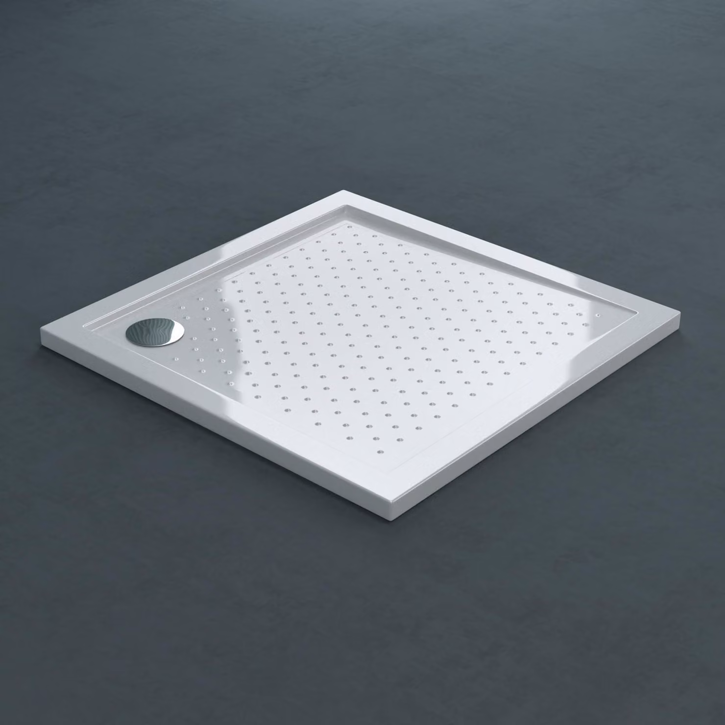 doporro Piatto Doccia in Acrilico Rinforzato 100x100 cm Spessore 4 cm Piatto Doccia Bianco Quadrato con Piletta di Scarico Inclusa (AL02), Design Antiscivolo Lucia01A