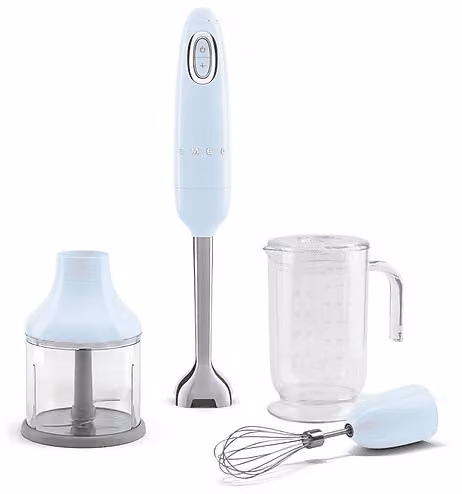 Frullatore ad immersione Smeg HBF03PBEU Blu, Potenza 700 W, 2 Velocità e Funzione Pulse