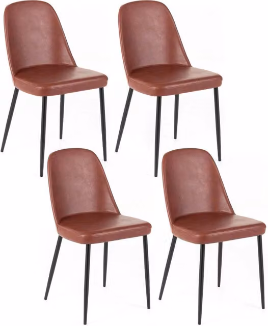 Set 4 Sedie 52x45xH85 cm in Soft-Touch Tamara Bordeaux