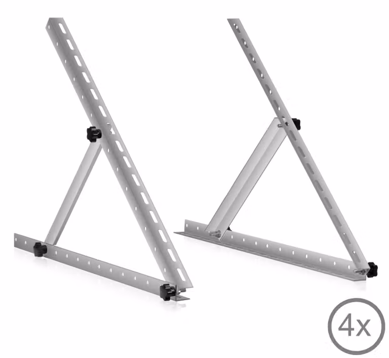 Supporto universale per pannelli solari - Angolazione regolabile da 0 a 90 gradi - 71 cm di alluminio - Montaggio a pavimento - Sistema di fissaggio per pannelli solari