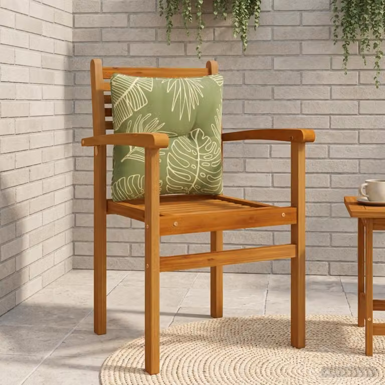 Cuscino per schienale vidaXL PUTTEN con design a foglia, blu e verde, 100% poliestere