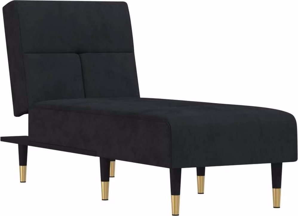 Chaise Longue in Velluto Nero