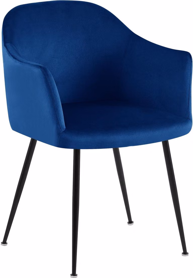 Poltrona da pranzo - Poltrona in velluto - Elevato comfort di seduta, design senza tempo | Colore: blu scuro
