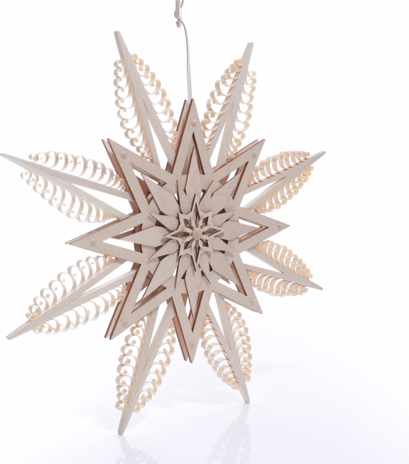 Decorazione per finestra a forma di stella spagnola con illuminazione a LED, colore naturale, diametro circa 43 cm, NUOVA