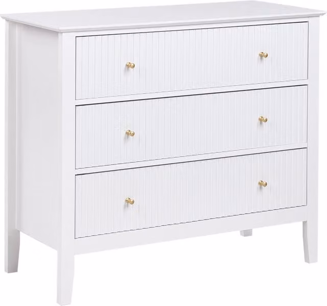 Cassettiera sospesa BELIANI in MDF laccato bianco con dettagli oro per soggiorno e camera da letto L: 90 cm, P: 40 cm, H: 29 cm