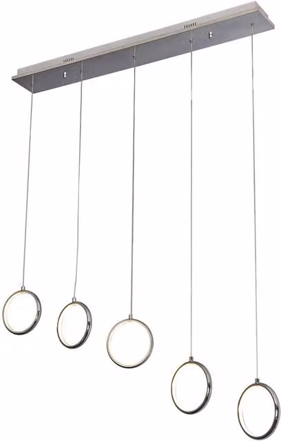 Lampadario a sospensione Milagro Anello con 5 luci LED 35W 4000K cromato