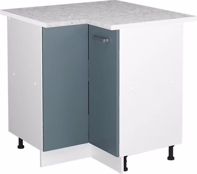 Mobile ad angolo cucina R-Line Grigio-blu/Bianco 75.6 cm, PL Marmo Vicco