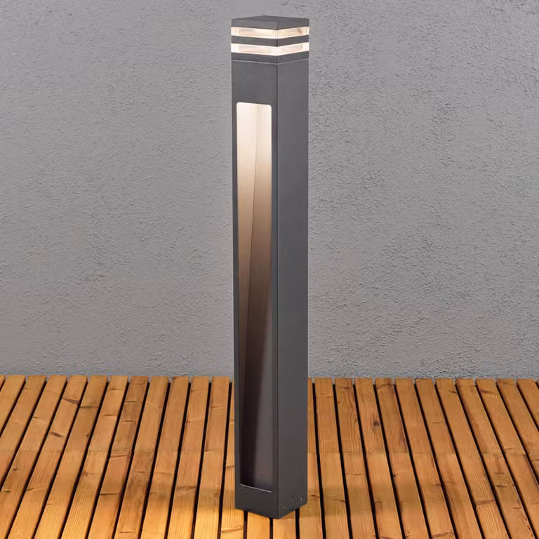 Konstsmide Lampioncino da giardino Massa, Nero, Alluminio, Moderno, Lampada LED da esterni