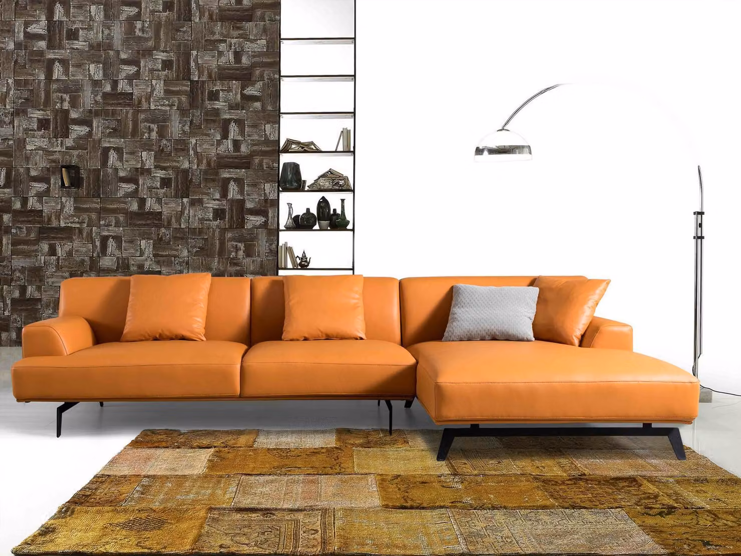 Leder Couch Wohnlandschaft Eck Garnitur Design Modern Sofa L-Form Eckgarnitur