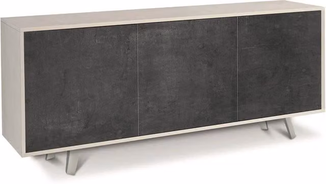 Madia 3 Ante 177x74x41 cm Ossido Bianco/Ossido Nero
