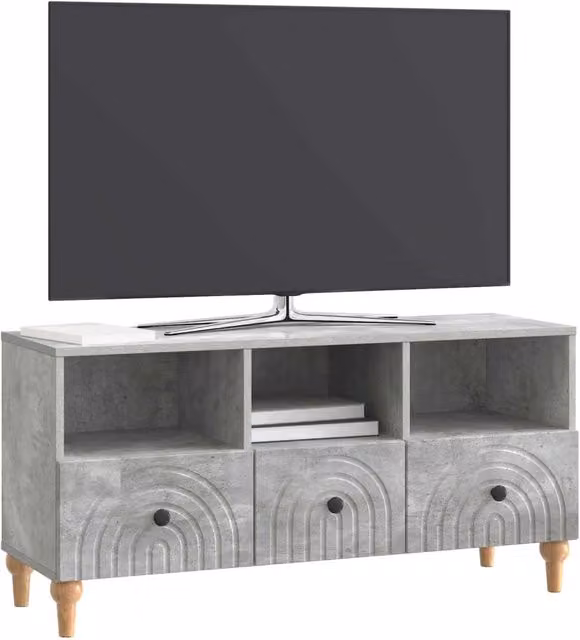 Mobile TV moderno DESIGN IN in MDF grigio, L 102 cm x P 34,5 cm x H 50 cm – 1