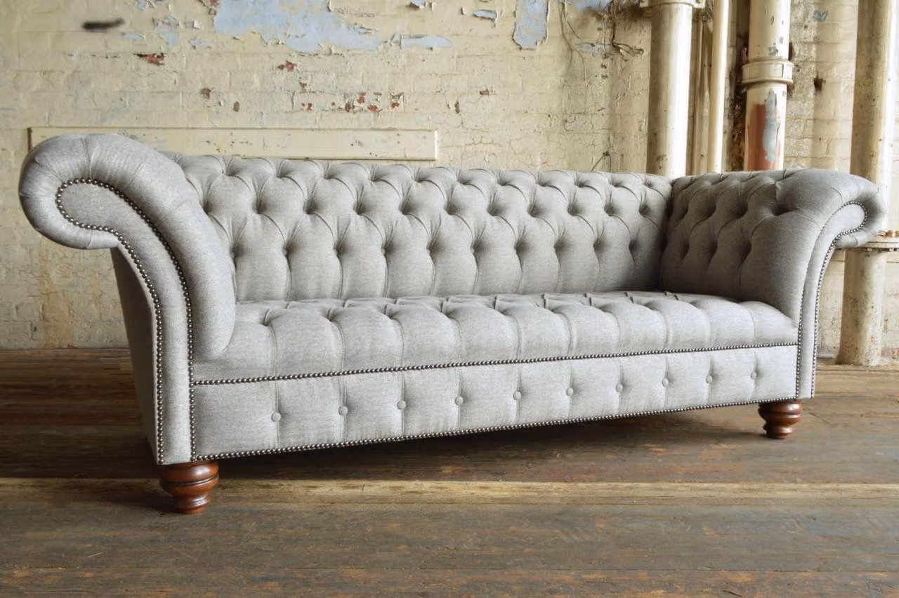 Chesterfield Design Luxus Polster Sofa Couch Sitz Garnitur Leder - q1