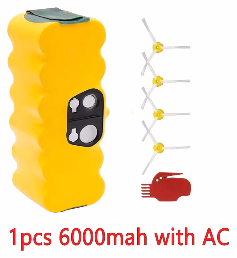 Batteria di ricambio per aspirapolvere robot, 14,4 V, 6000 mAh, Ni-MH. Compatibile con le serie 500, 600, 700, 800 e 900. Colore: marrone