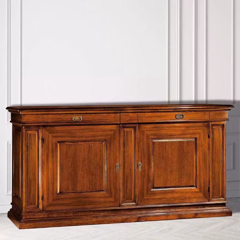 Madia credenza 2 porte in legno di pino color noce Mobili 2G L: 213 cm, P: 55 cm, H: 115 cm – 5