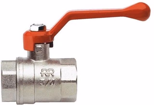Valvola a sfera serie full flow Remer, dritta, 3/8", argento