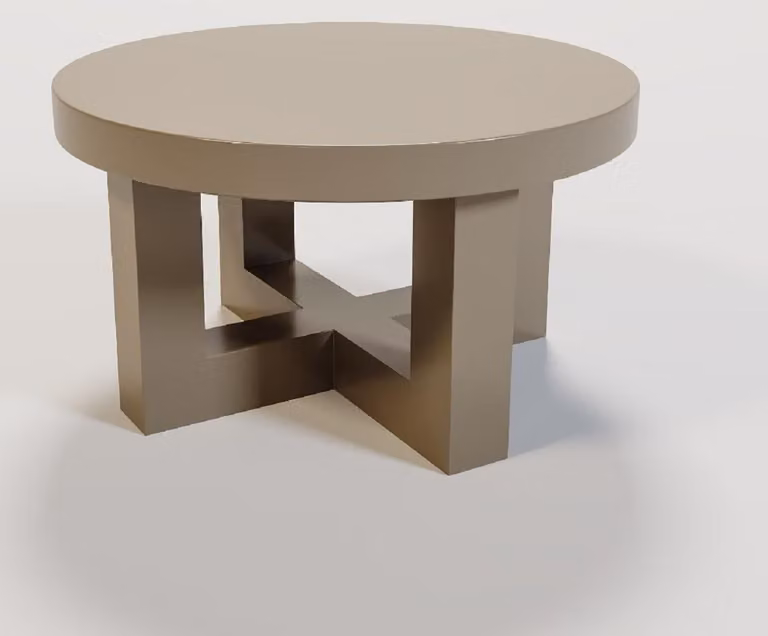 Casa Padrino tavolino taupe opaco Ø 60 x H. 34 cm - Tavolino rotondo in legno massello - Mobili in legno massello per il soggiorno