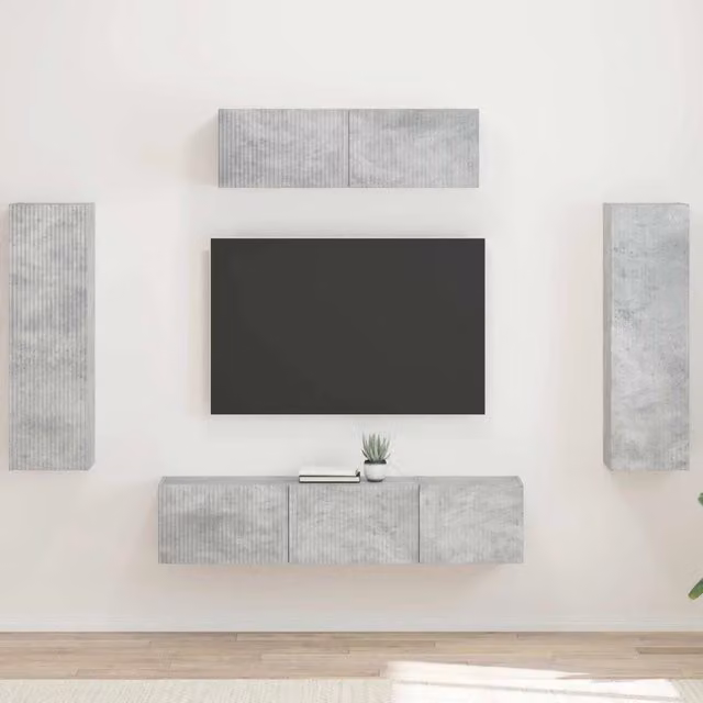 Mobile TV 5 pz Grigio cemento 3409171