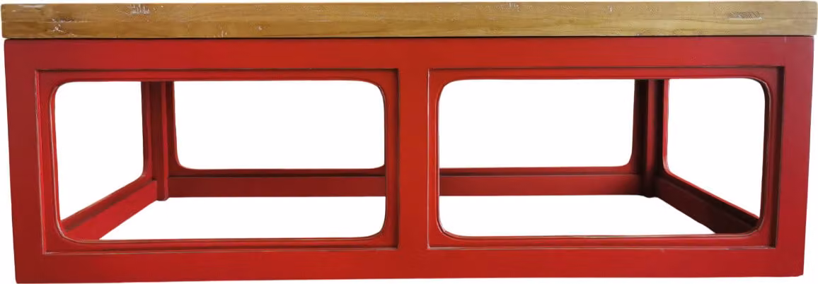 Fine Asianliving Japandi tavolino in legno rosso B130xD65xH45cm